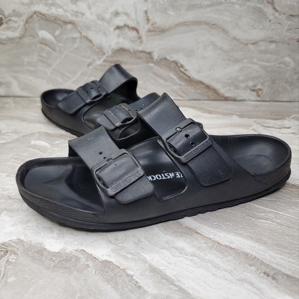 BIRKENSTOCK Arizona EVA Black Rubber Slide Sandals Size 39 Womens 8 / 8.5